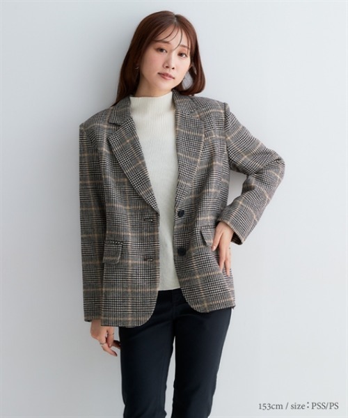 Petitjo(プッチージョ)の「小さいサイズ チェック柄シングルコート 身長さん・小柄女性(テーラードジャケット・レディース・チェック/その他・XS-S/M-L)」の17枚目の写真