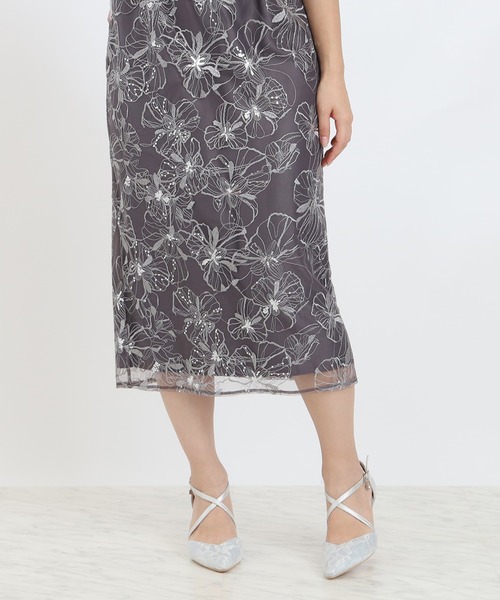 TRUDEA（トルディア）の「スパンコール刺繍レースドレス（ドレス・レディース・チャコールグレー/ブルー/ミント/イエロー・SMALL/MEDIUM）」の10枚目の写真