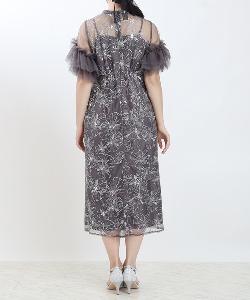 TRUDEA（トルディア）の「スパンコール刺繍レースドレス（ドレス・レディース・チャコールグレー/ブルー/ミント/イエロー・SMALL/MEDIUM）」の13枚目の写真