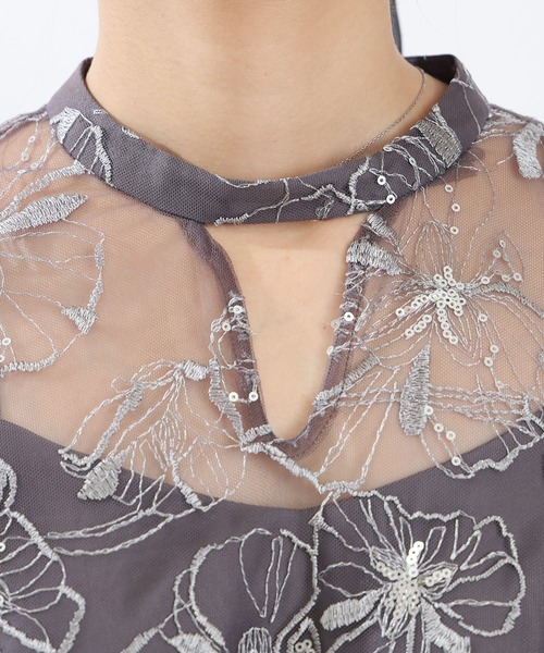 TRUDEA（トルディア）の「スパンコール刺繍レースドレス（ドレス・レディース・チャコールグレー/ブルー/ミント/イエロー・SMALL/MEDIUM）」の14枚目の写真
