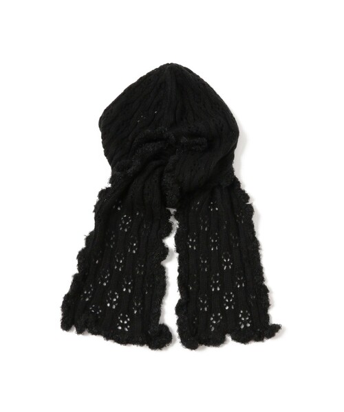 Ray BEAMS（レイビームス）の「フリル フード マフラー（マフラー・レディース・グレー/ブラック・ONE SIZE）」の5枚目の写真