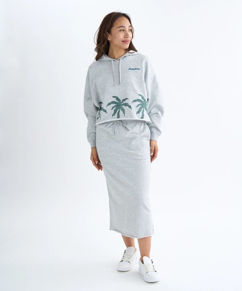BILLABONG（ビラボン）の「BILLABONG レディース 【SURF CAMP】TRIPLE PALMS SWEAT L スカート 【2025年秋冬モデル】/ビラボンセットアップ対応速乾サイドラインスウェットロングスカート（スカート・レディース・ヘザーグレー/アイボリー・LARGE/MEDIUM）」の15枚目の写真