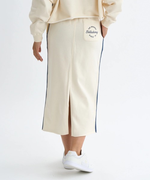 BILLABONG（ビラボン）の「BILLABONG レディース 【SURF CAMP】TRIPLE PALMS SWEAT L スカート 【2025年秋冬モデル】/ビラボンセットアップ対応速乾サイドラインスウェットロングスカート（スカート・レディース・ヘザーグレー/アイボリー・LARGE/MEDIUM）」の4枚目の写真