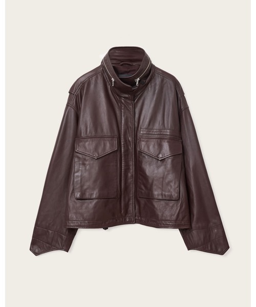 ALLSAINTS（オールセインツ）の「CLAY FUNNEL NECK LEATHER JACKET | CLAY ファンネル ネック レザー ジャケット（その他アウター・レディース・レッド系その他・XS/S/M）」の8枚目の写真