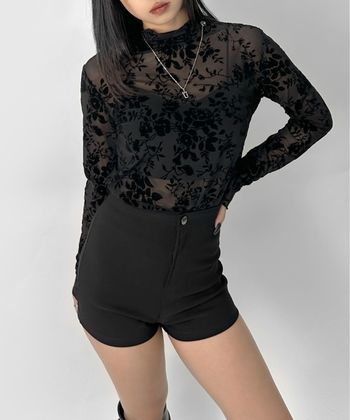 セール】【LVEU.】ベロアレースシアートップス / トップス カットソー