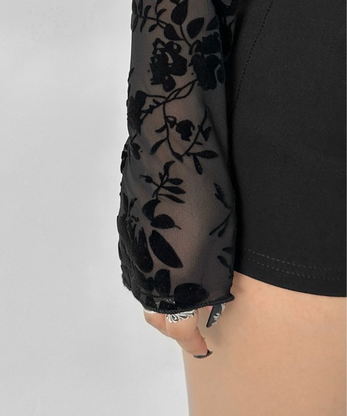 LVEU.】ベロアレースシアートップス / トップス カットソー シアー