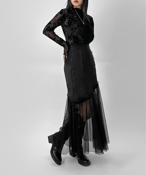 セール】【LVEU.】ベロアレースシアートップス / トップス カットソー