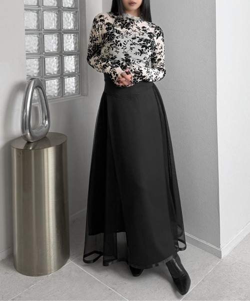 セール】【LVEU.】ベロアレースシアートップス / トップス カットソー