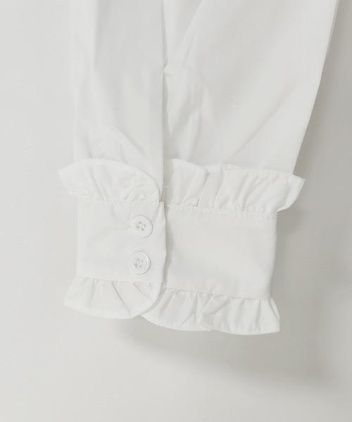 ReRe(リリ)の「スタンドカラーフリルネックシャツ(シャツ/ブラウス・レディース・ホワイト/ホワイト系その他・MEDIUM/LARGE/X-LARGE/SMALL)」の9枚目の写真