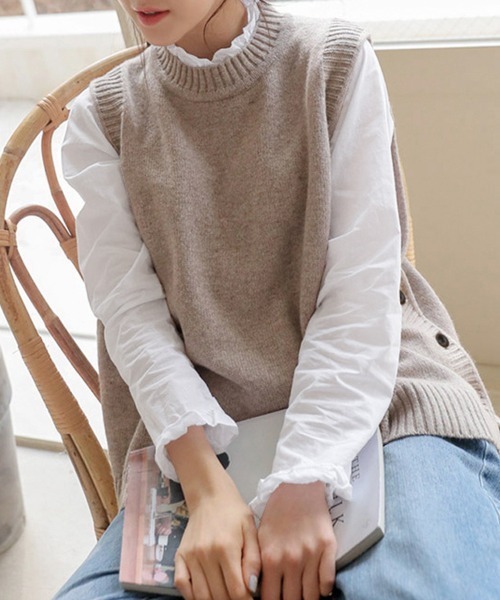 ReRe(リリ)の「スタンドカラーフリルネックシャツ(シャツ/ブラウス・レディース・ホワイト/ホワイト系その他・MEDIUM/LARGE/X-LARGE/SMALL)」の18枚目の写真