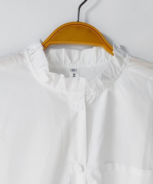 ReRe(リリ)の「スタンドカラーフリルネックシャツ(シャツ/ブラウス・レディース・ホワイト/ホワイト系その他・MEDIUM/LARGE/X-LARGE/SMALL)」の21枚目の写真