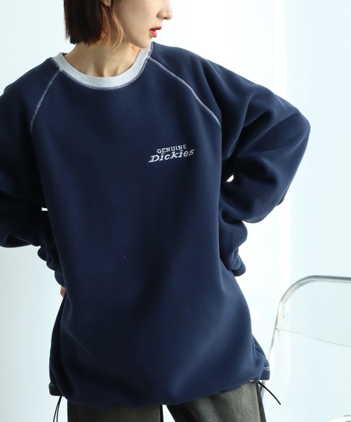Dickies（ディッキーズ）の「【GENUINE DICKIES/ジェニュインディッキーズ】フリース ドロスト クループルオーバー（スウェット・メンズ・スミクロ/ネイビー/グリーン/アッシュグレー・M/XL/L）」の4枚目の写真