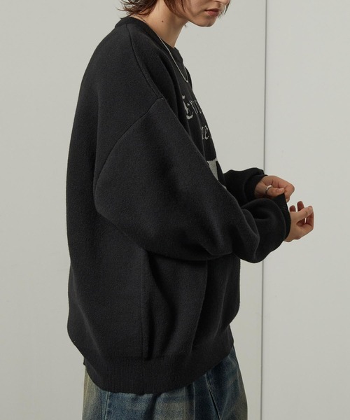 Alfred Alex（アルフレッドアレックス）の「【Alfred Alex 】グラフィックスウェットライクオーバーサイズジャガードニット（ニット/セーター・メンズ・ネイビー/ライトグレー/ブラック系1/ブラック/ワイン・M/L）」の15枚目の写真