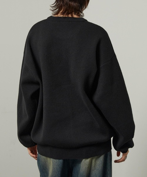 Alfred Alex（アルフレッドアレックス）の「【Alfred Alex 】グラフィックスウェットライクオーバーサイズジャガードニット（ニット/セーター・メンズ・ネイビー/ライトグレー/ブラック系1/ブラック/ワイン・M/L）」の16枚目の写真