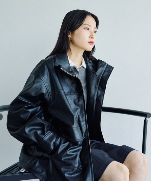 フェイクレザードロストブルゾン 582415（ブルゾン）｜LEPSIM