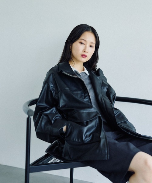 フェイクレザードロストブルゾン 582415（ブルゾン）｜LEPSIM