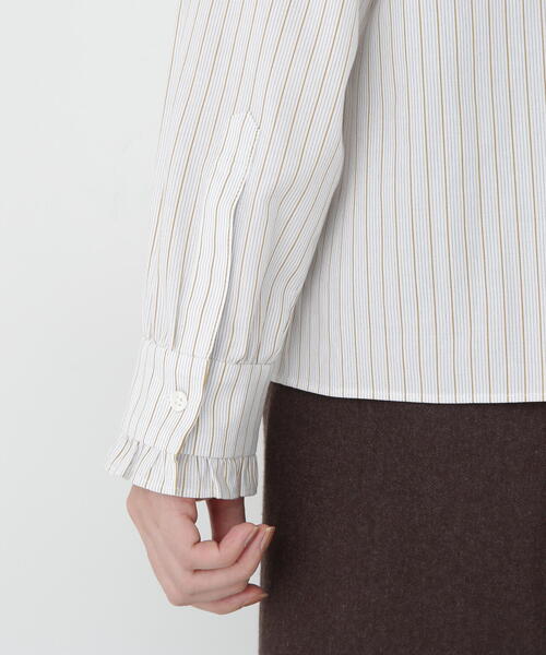 human woman（ヒューマンウーマン）の「◆スタンドフリルブラウス（シャツ/ブラウス・レディース・ホワイト/ホワイト系その他3/ブルー系その他3・MEDIUM）」の12枚目の写真