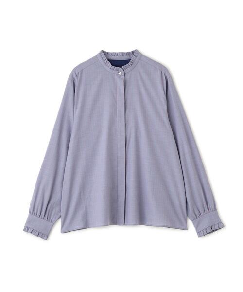 human woman（ヒューマンウーマン）の「◆スタンドフリルブラウス（シャツ/ブラウス・レディース・ホワイト/ホワイト系その他3/ブルー系その他3・MEDIUM）」の15枚目の写真