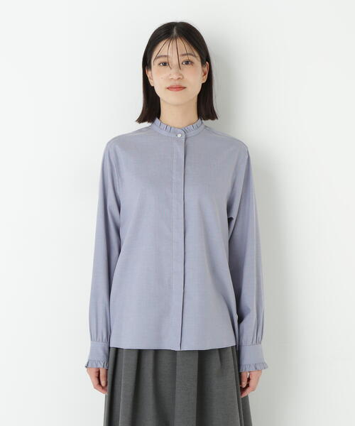 human woman（ヒューマンウーマン）の「◆スタンドフリルブラウス（シャツ/ブラウス・レディース・ホワイト/ホワイト系その他3/ブルー系その他3・MEDIUM）」の22枚目の写真