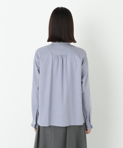 human woman（ヒューマンウーマン）の「◆スタンドフリルブラウス（シャツ/ブラウス・レディース・ホワイト/ホワイト系その他3/ブルー系その他3・MEDIUM）」の13枚目の写真