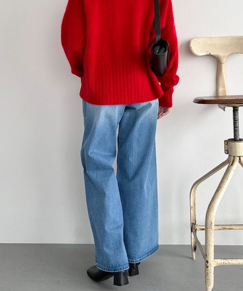 Doux archives（ドゥアルシーヴ）の「Babe WIDE JEAN（デニムパンツ・レディース・ネイビー/ブルー・SMALL/MEDIUM）」の12枚目の写真