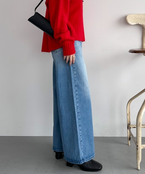 Doux archives（ドゥアルシーヴ）の「Babe WIDE JEAN（デニムパンツ・レディース・ネイビー/ブルー・SMALL/MEDIUM）」の14枚目の写真