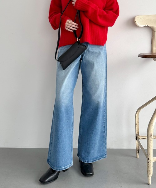 Doux archives（ドゥアルシーヴ）の「Babe WIDE JEAN（デニムパンツ・レディース・ネイビー/ブルー・SMALL/MEDIUM）」の15枚目の写真