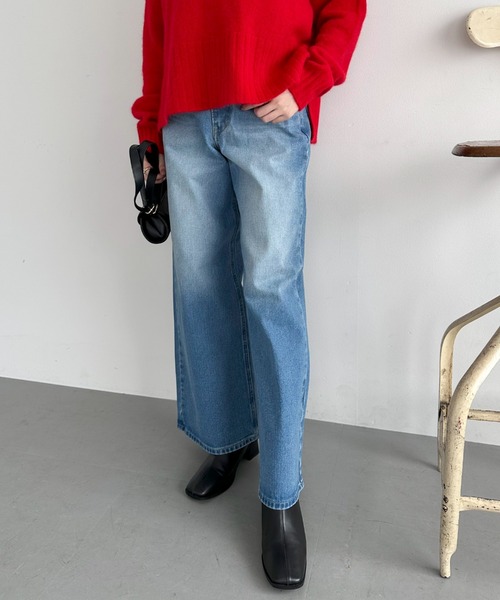 Doux archives（ドゥアルシーヴ）の「Babe WIDE JEAN（デニムパンツ・レディース・ネイビー/ブルー・SMALL/MEDIUM）」の16枚目の写真
