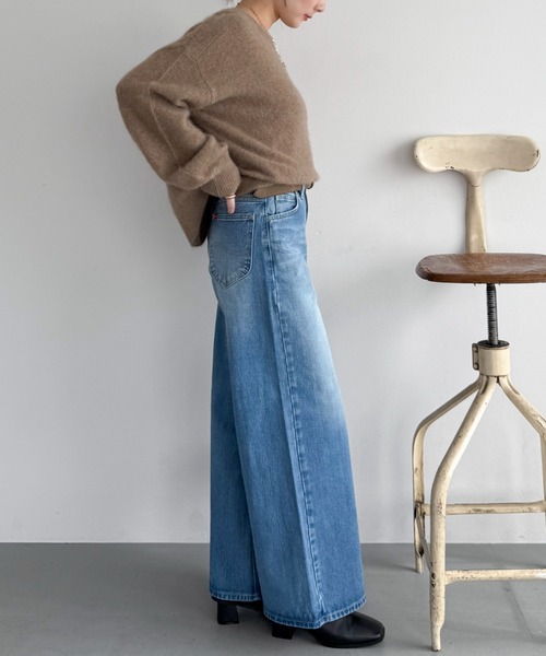 Doux archives（ドゥアルシーヴ）の「Babe WIDE JEAN（デニムパンツ・レディース・ネイビー/ブルー・SMALL/MEDIUM）」の21枚目の写真