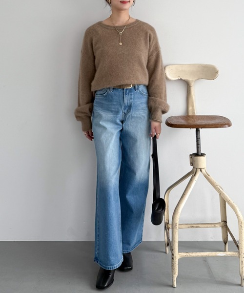 Doux archives（ドゥアルシーヴ）の「Babe WIDE JEAN（デニムパンツ・レディース・ネイビー/ブルー・SMALL/MEDIUM）」の22枚目の写真