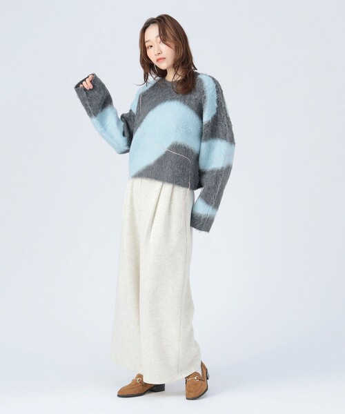 BEAMS HEART(ビームスハート)の「ニュアンス シャギー ニット(ニット/セーター・レディース・ホワイト系その他5/チャコールグレー/ピンク・FREE)」の9枚目の写真