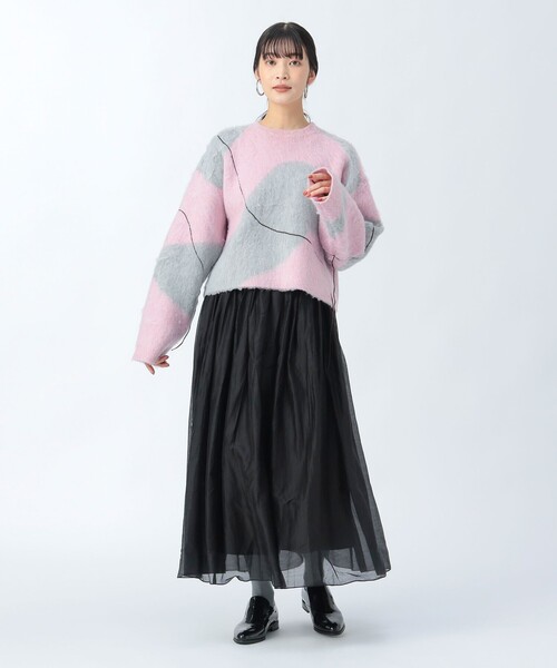 BEAMS HEART(ビームスハート)の「ニュアンス シャギー ニット(ニット/セーター・レディース・ホワイト系その他5/チャコールグレー/ピンク・FREE)」の13枚目の写真