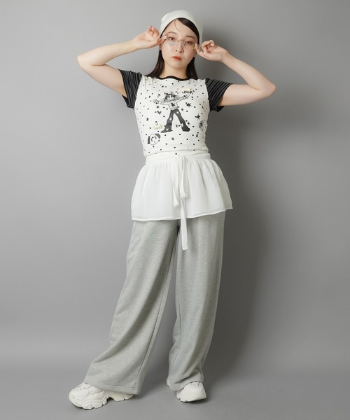 SPINNS(スピンズ)の「ワイドスウェットパンツ/全3色(スウェットパンツ・レディース・杢グレー/ピンク/ホワイト/サックスブルー・ONESIZE)」の18枚目の写真