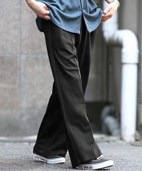 LUXSTYLE(ラグスタイル)の「スウェットワイドパンツ(スウェットパンツ・メンズ・ブラック/ネイビー・L/M)」の1枚目の写真