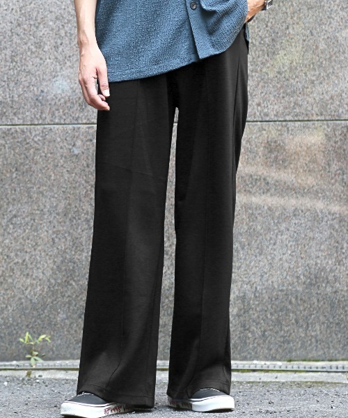 LUXSTYLE(ラグスタイル)の「スウェットワイドパンツ(スウェットパンツ・メンズ・ブラック/ネイビー・L/M)」の3枚目の写真