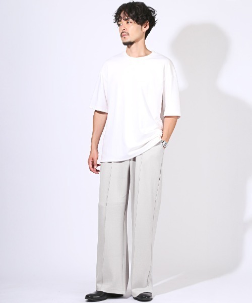 LUXSTYLE(ラグスタイル)の「スウェットワイドパンツ(スウェットパンツ・メンズ・ブラック/ネイビー・L/M)」の8枚目の写真