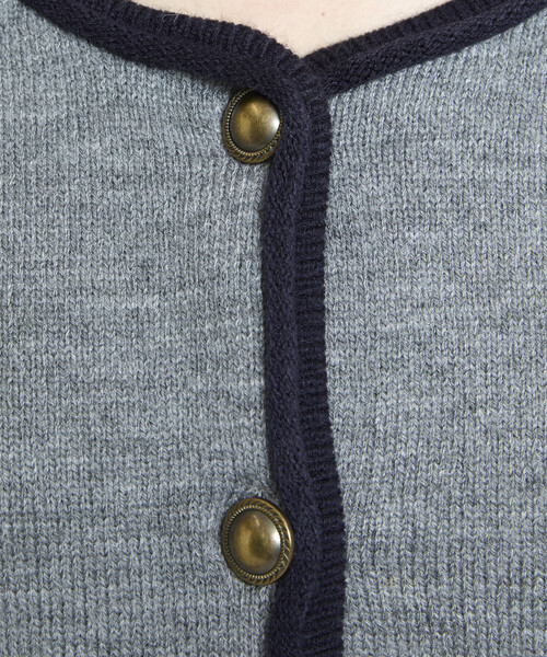 PUBLUX(パブリュクス)の「PUBLUX/パブリュクス ノーカラー ジャケット風 ニット カーディガン 限定展開(カーディガン/ボレロ・レディース・チャコールグレー/グレー/ベージュ・フリ-)」の9枚目の写真