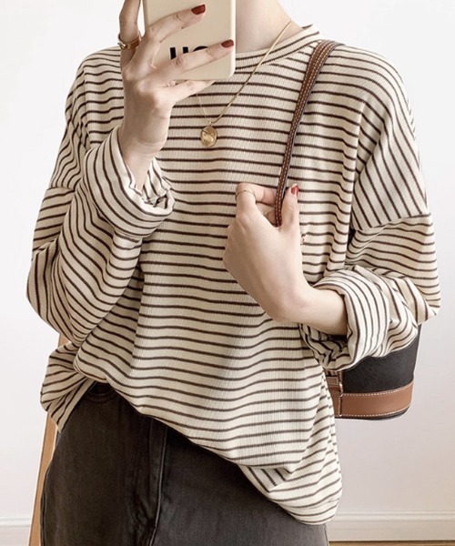 Miniministore(ミニミニストア)の「Tシャツ レディース トップス 長袖(Tシャツ/カットソー・レディース・ベージュ・XL/2XL)」の2枚目の写真