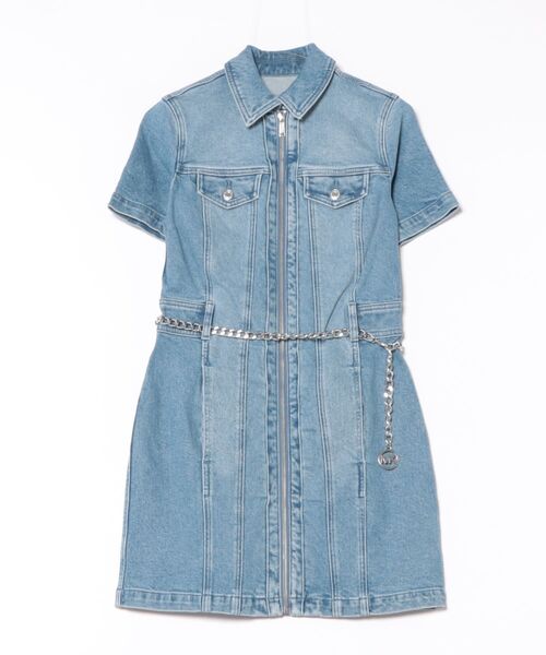 MICHAEL KORS(マイケルコース)の「フロント ジップ デニム ミニ ドレス(ワンピース・レディース・ブルー系・XS/S/M/L/XL)」の1枚目の写真