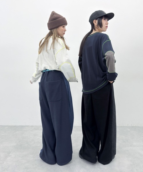 niko and...（ニコアンド）の「[MODE NORM CORE] エルボパッチフワスムースプルオーバー（Tシャツ/カットソー・レディース・モカ/ネイビー/ナチュラル・MEDIUM/LARGE）」の5枚目の写真