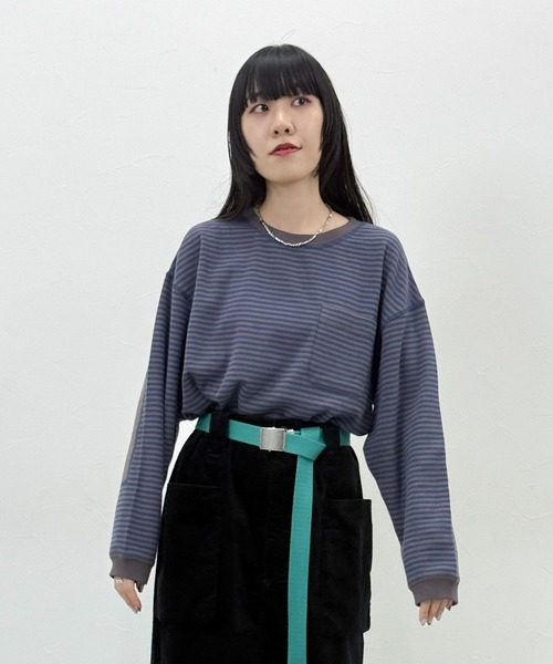 niko and...（ニコアンド）の「[MODE NORM CORE] エルボパッチフワスムースプルオーバー（Tシャツ/カットソー・レディース・モカ/ネイビー/ナチュラル・MEDIUM/LARGE）」の11枚目の写真