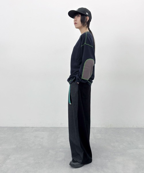 niko and...（ニコアンド）の「[MODE NORM CORE] エルボパッチフワスムースプルオーバー（Tシャツ/カットソー・レディース・モカ/ネイビー/ナチュラル・MEDIUM/LARGE）」の15枚目の写真