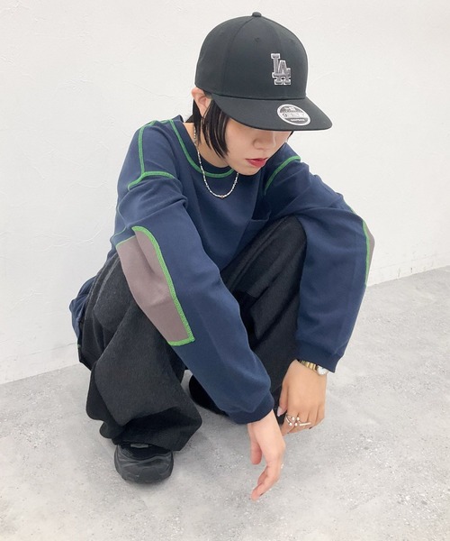 niko and...（ニコアンド）の「[MODE NORM CORE] エルボパッチフワスムースプルオーバー（Tシャツ/カットソー・レディース・モカ/ネイビー/ナチュラル・MEDIUM/LARGE）」の16枚目の写真