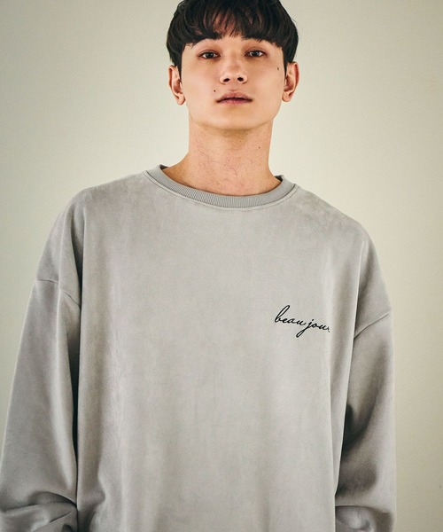 LAKOLE(ラコレ)の「バック刺繍スエードボアプルオーバー / 587053(スウェット・メンズ・ライトグレー/ブラウン/ブルー/ブラック・MEDIUM/LARGE/X-LARGE)」の9枚目の写真