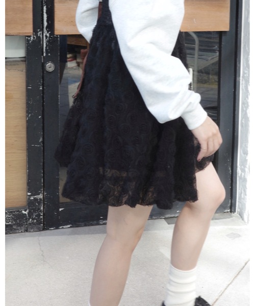 jumelle（ジュメロ）の「チュールローズビスチェ（その他トップス・レディース・ベージュ/ブラック・FREE）」の4枚目の写真