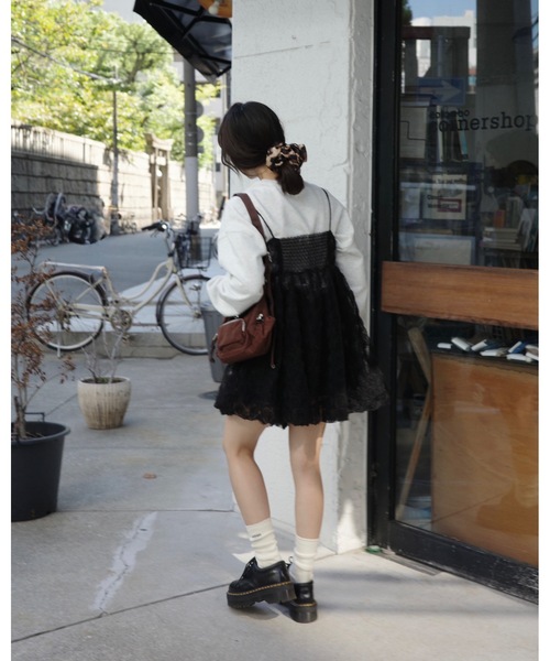 jumelle（ジュメロ）の「チュールローズビスチェ（その他トップス・レディース・ベージュ/ブラック・FREE）」の6枚目の写真