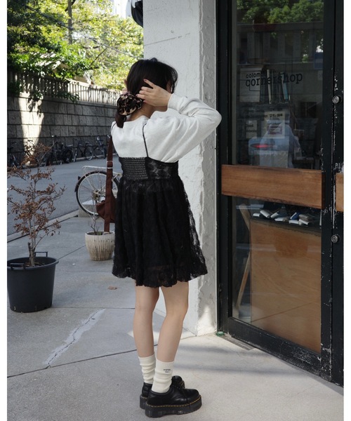 jumelle（ジュメロ）の「チュールローズビスチェ（その他トップス・レディース・ベージュ/ブラック・FREE）」の7枚目の写真