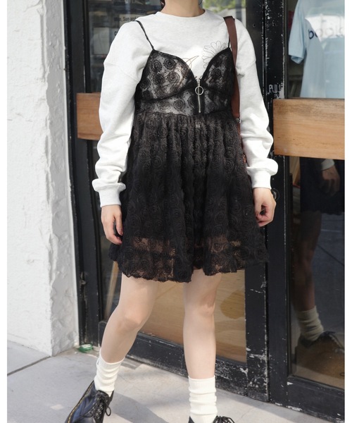 jumelle（ジュメロ）の「チュールローズビスチェ（その他トップス・レディース・ベージュ/ブラック・FREE）」の9枚目の写真