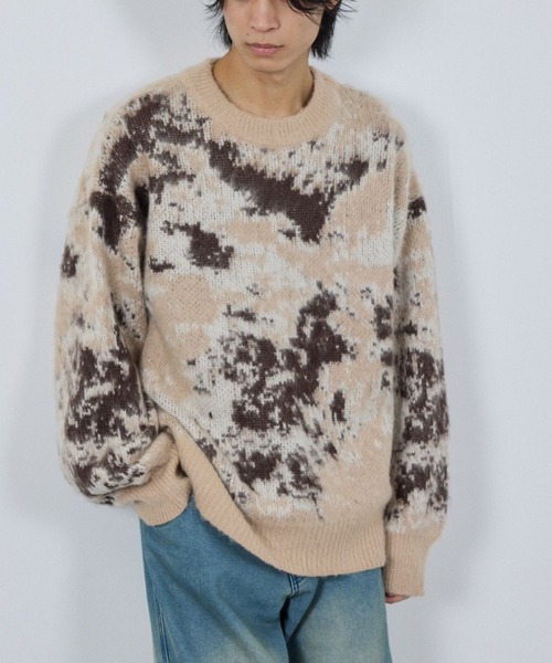 NAVY(ネイビー)の「nAvy モヘヤタッチマーブルニット(ニット/セーター・メンズ・ブルー系その他/ネイビー系/ベージュ系その他・S/M/L/XL)」の20枚目の写真