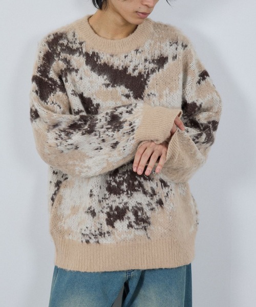 NAVY(ネイビー)の「nAvy モヘヤタッチマーブルニット(ニット/セーター・メンズ・ブルー系その他/ネイビー系/ベージュ系その他・S/M/L/XL)」の21枚目の写真